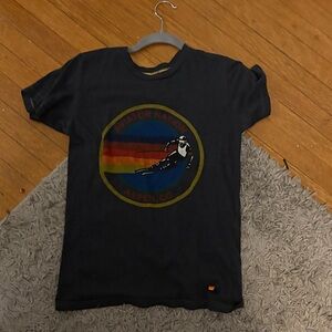 Aviator Nation girls 14 gray Tee with Ski Graphic